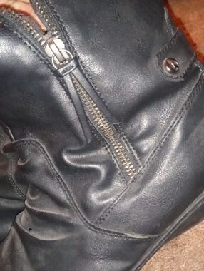 SPORTO MILA WOMEN'S BLACK LEATHER STRAP SIDE ZIP DRESSY  BOOTS SIZE 9m